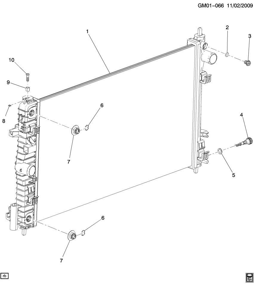 GM 13282869 Stud Kit-Radiator Mounting (Repair)