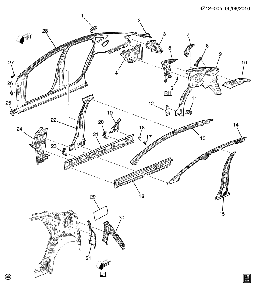 GM 26222897 Rocker Reinforcement