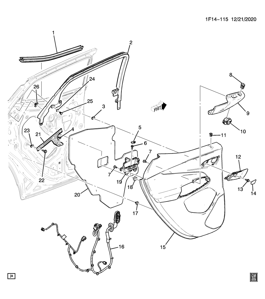 GM 42793209 Door Trim Panel Seal