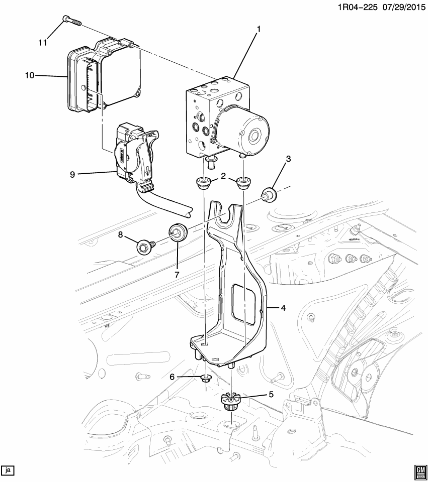 GM 84170997 Bracket Kit-Brake Pressure Mod Valve Pmp Mounting