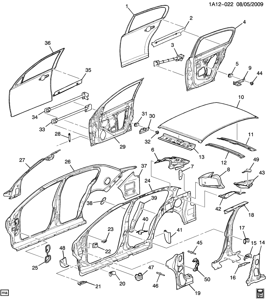 GM 25826018 Nut-Driver Seat Shoulder Belt Guide Adjuster