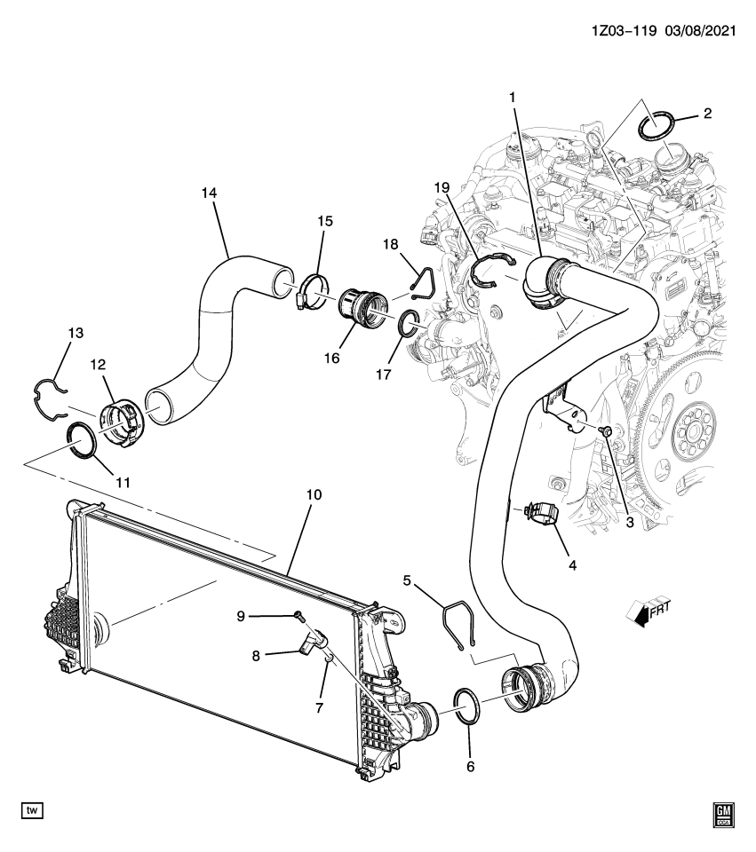 GM 42794724 TUBE-CHRG AIR CLR OTLT AIR