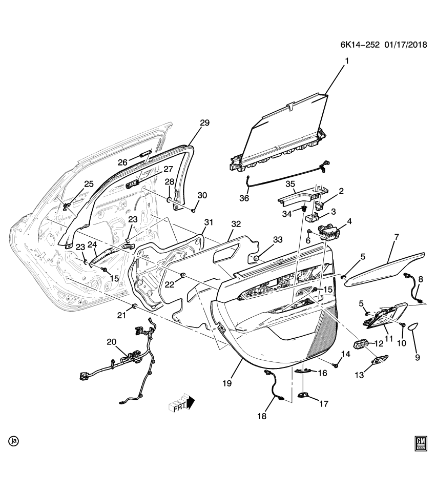 GM 23439774 Ashtray Asm-Rear Side Door
