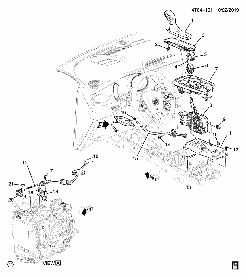 GM 42885453 LEVER ASM-A/TRNS RANGE SEL LVR CBL