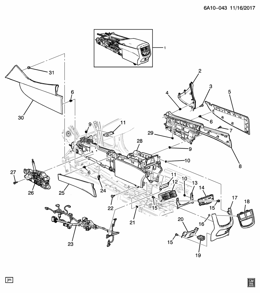 GM 84334270 Console Asm-Front Floor *Jet Black