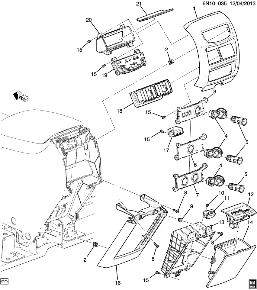 GM 22951173 Door Asm-Front Floor Console Rear Compartment *Shale
