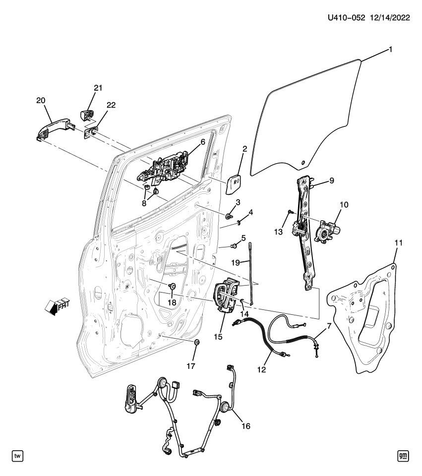 GM 84339178 CLIP-FRT S/D LKG ROD
