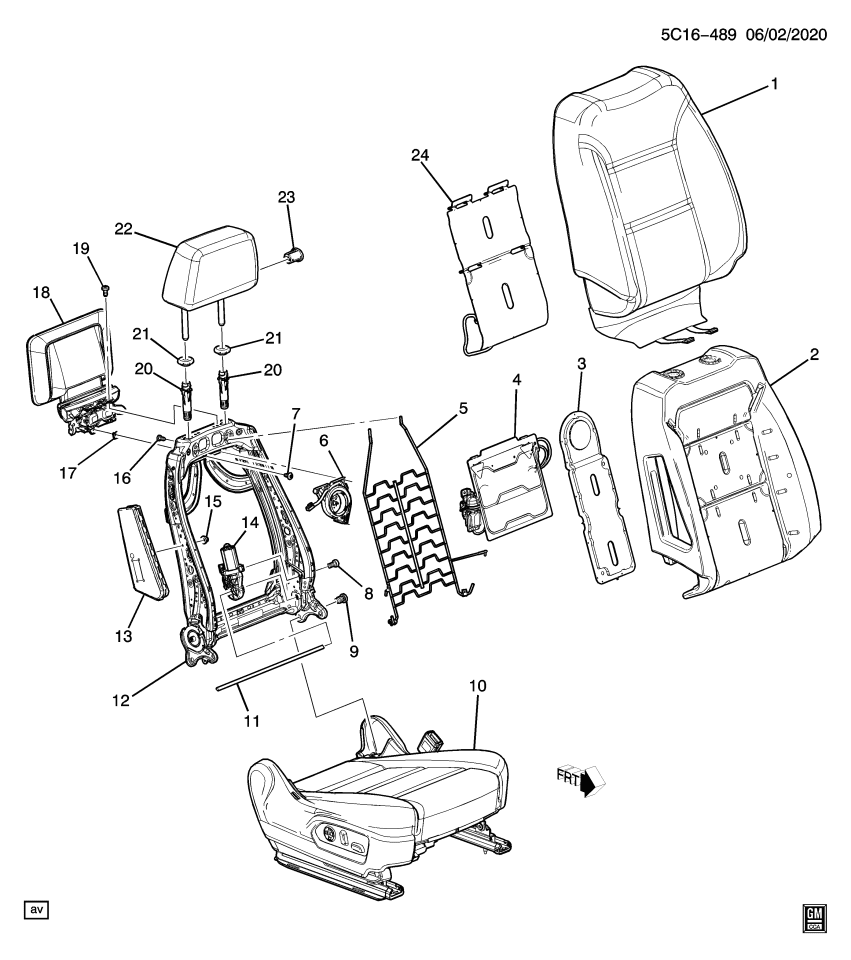 GM 13533107 MAT ASM-F/SEAT BK VENT FAN
