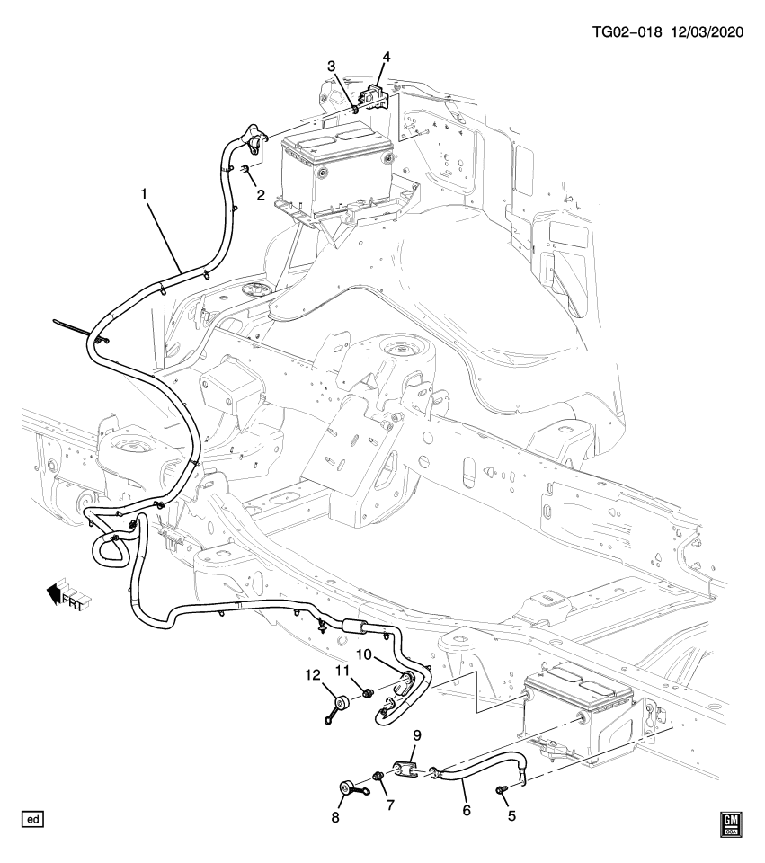 GM 23389025 Cable Asm-Auxiliary Battery Positive