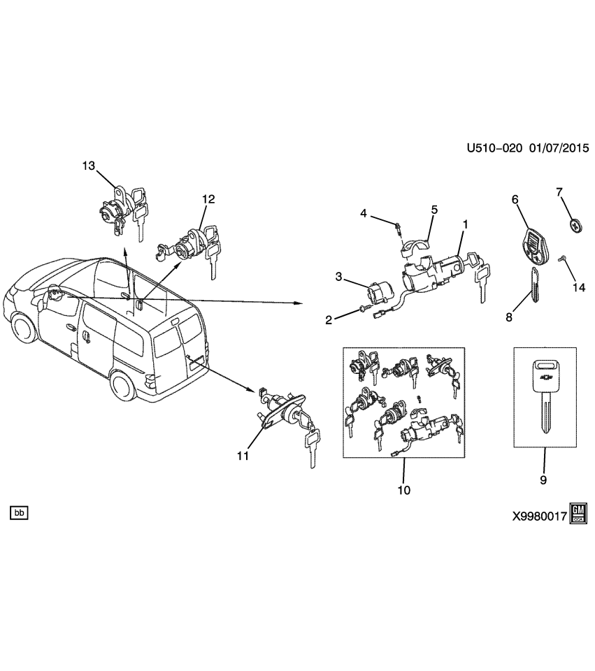 GM 19317831 Bolt/Screw, Remote Control Door Lock Transmitter<See Guide/Contact Bfo>