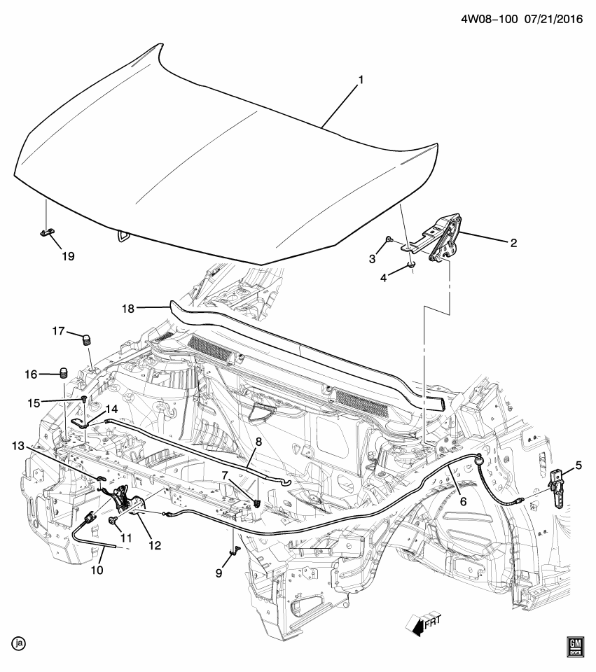 GM 13422679 Handle-Hood Secondary Latch Release