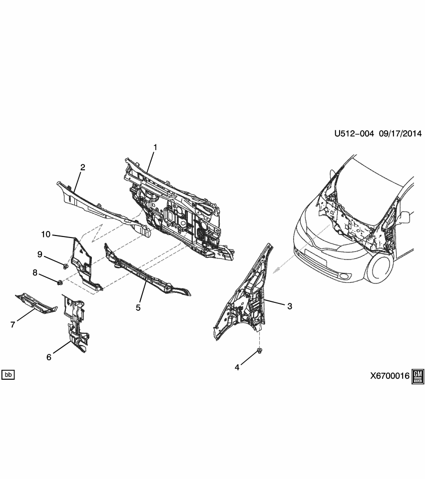 GM 19318330 REINFORCEMENT, BODY H/PLR INR PNL