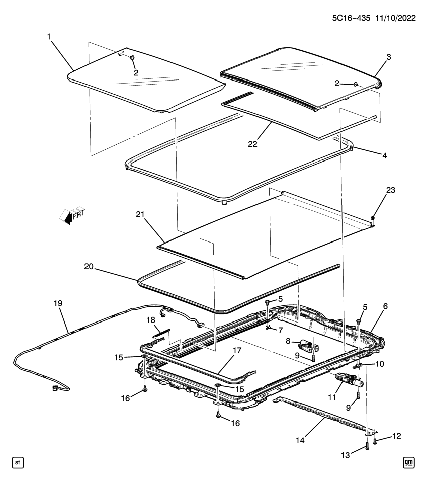 GM 86824948 SPACER-SUN RF HSG
