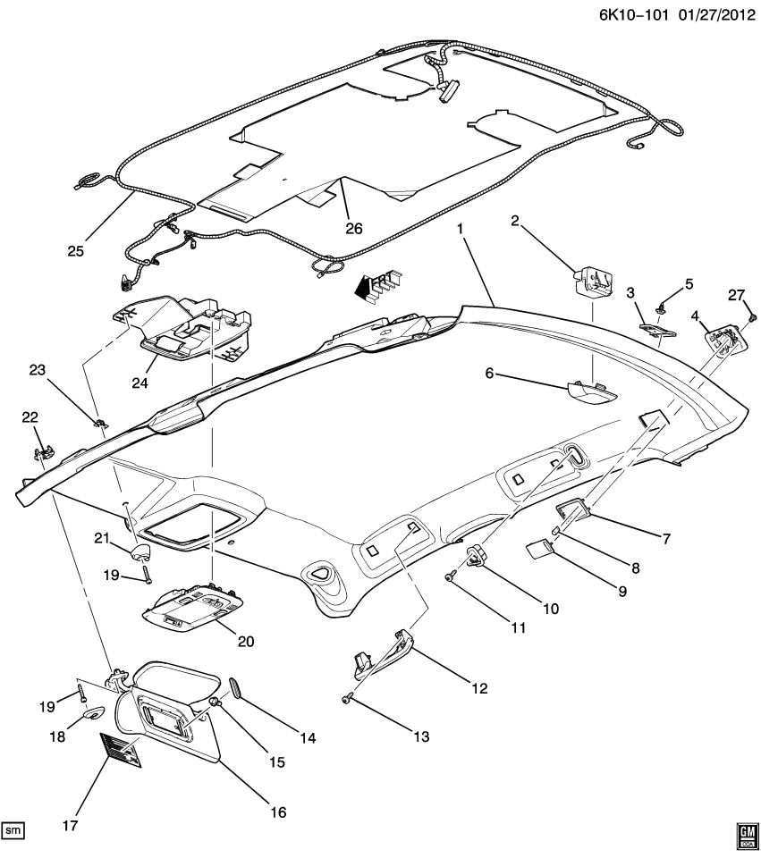 GM 20883796 Stiffener Asm-Roof Panel
