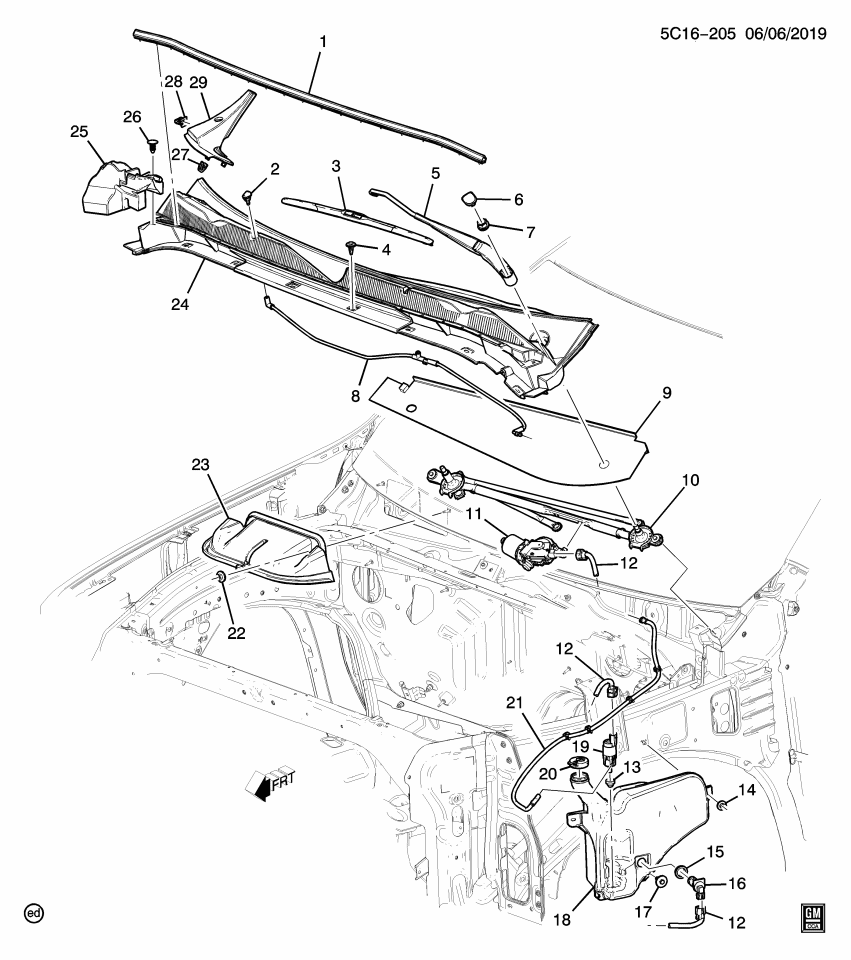 GM 84526893 WEATHERSTRIP ASM-HOOD RR