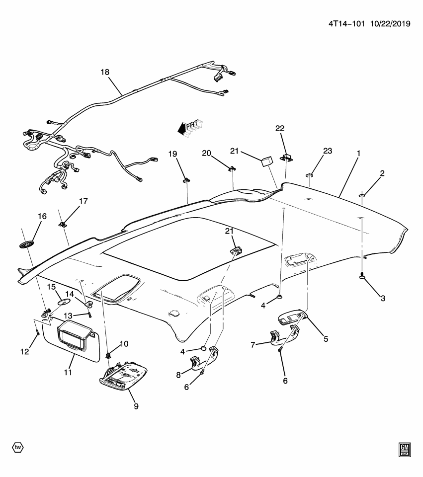 GM 26308723 RETAINER-SUN RF STA MDL