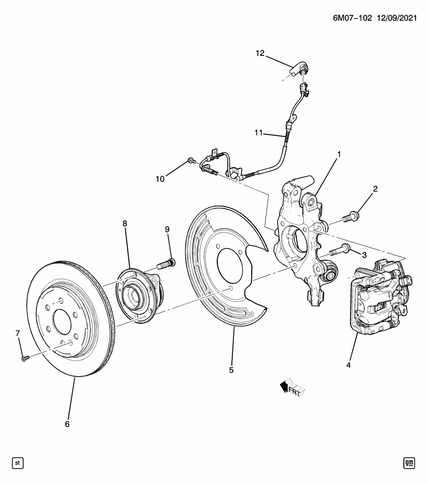 GM 11549179 BOLT, RR WHL HUB