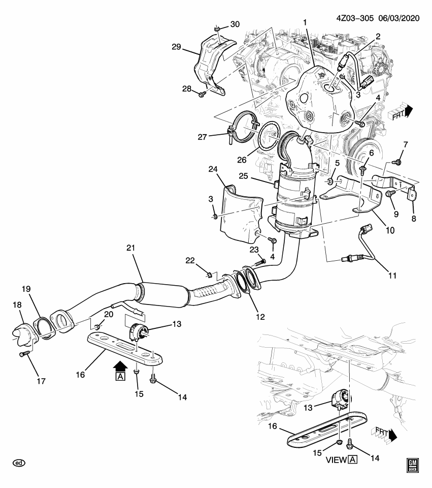 GM 84678294 EXHAUST FRONT PIPE ASSEMBLY