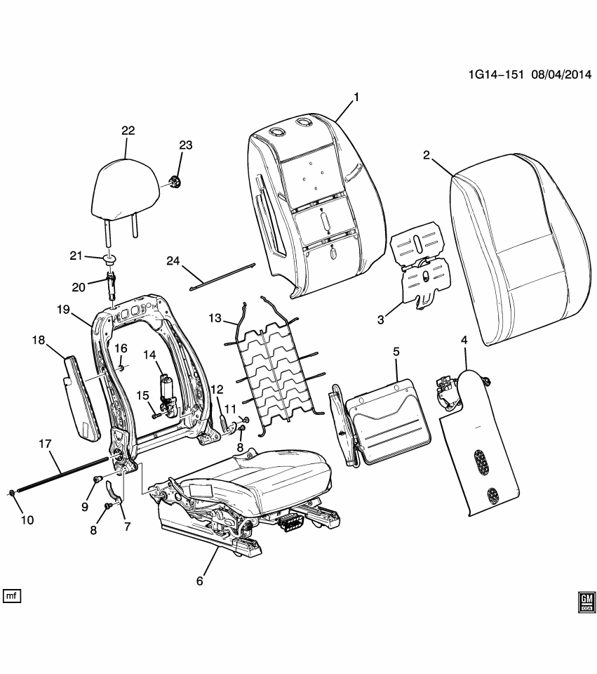 GM 22991873 Cover Asm-Front Seat Back *Jet Black
