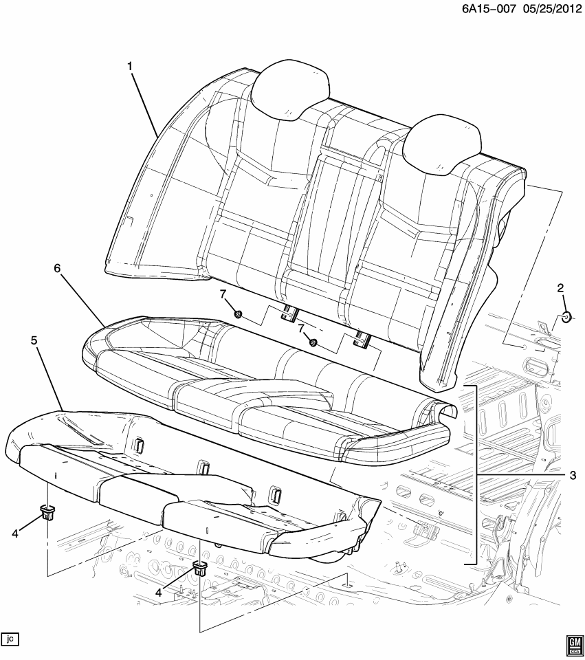 GM 23507227 Cover Asm-Rear Seat Cushion *Black