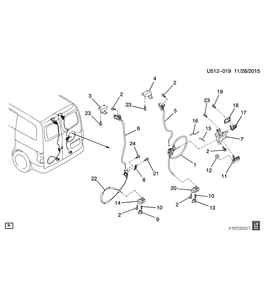 GM 19317680 Lower Track Bolt