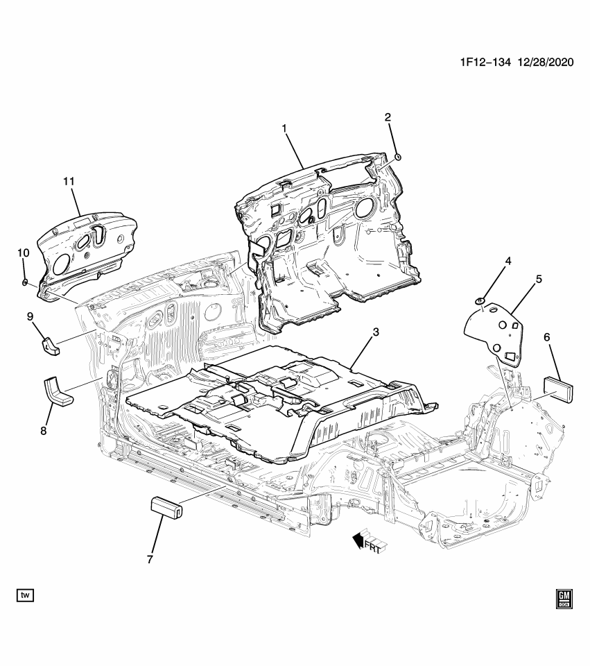 GM 42504372 Barrier-Body Hinge Pillar Sound