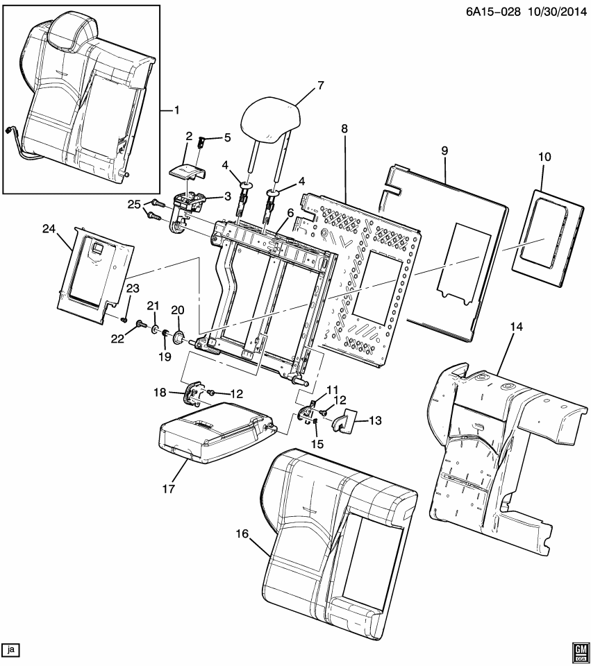 GM 22981493 Retainer-Rear Seat Hinge Finish Cover *Black