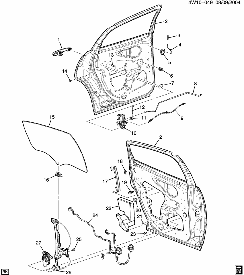 GM 15293025 Clip-Rear Side Door Locking Rod