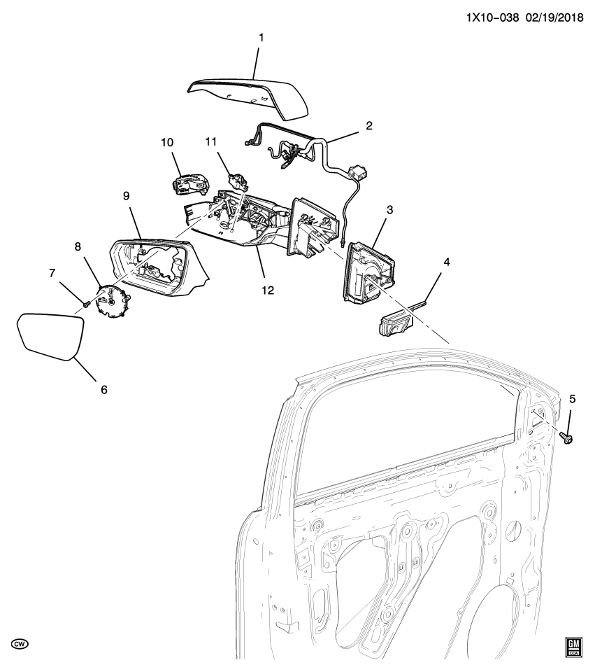 GM 84305385 Bezel-Outside Rear View Mirror Housing