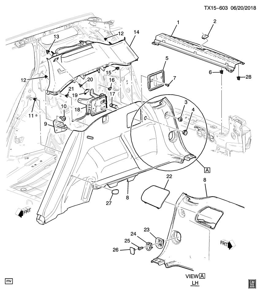 GM 84394253 Lever-Rear Seat Back Latch Release *Black