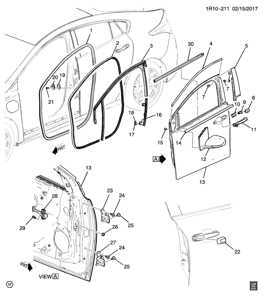 GM 23330234 Sealing Strip Asm-Front Side Door Window Inner