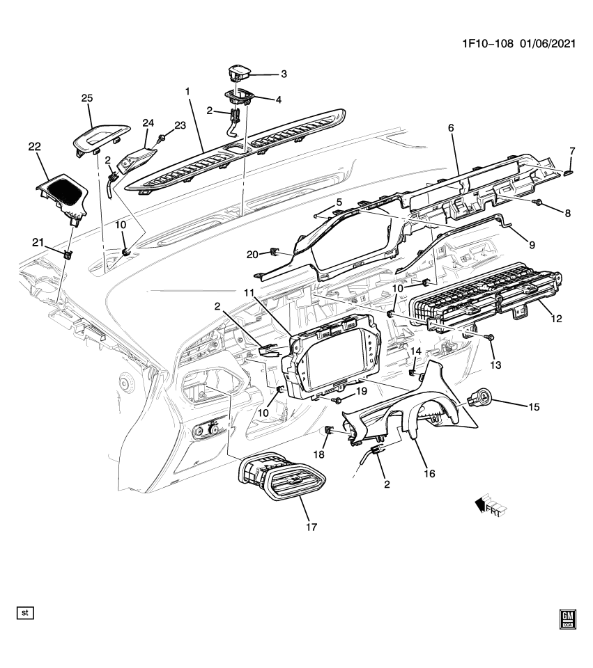 GM 42707111 BEZEL ASM-I/P AIR OTLT *SILVER V