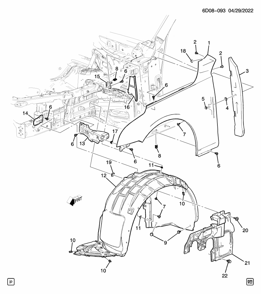GM 84649705 LINER ASM-FRT W/H