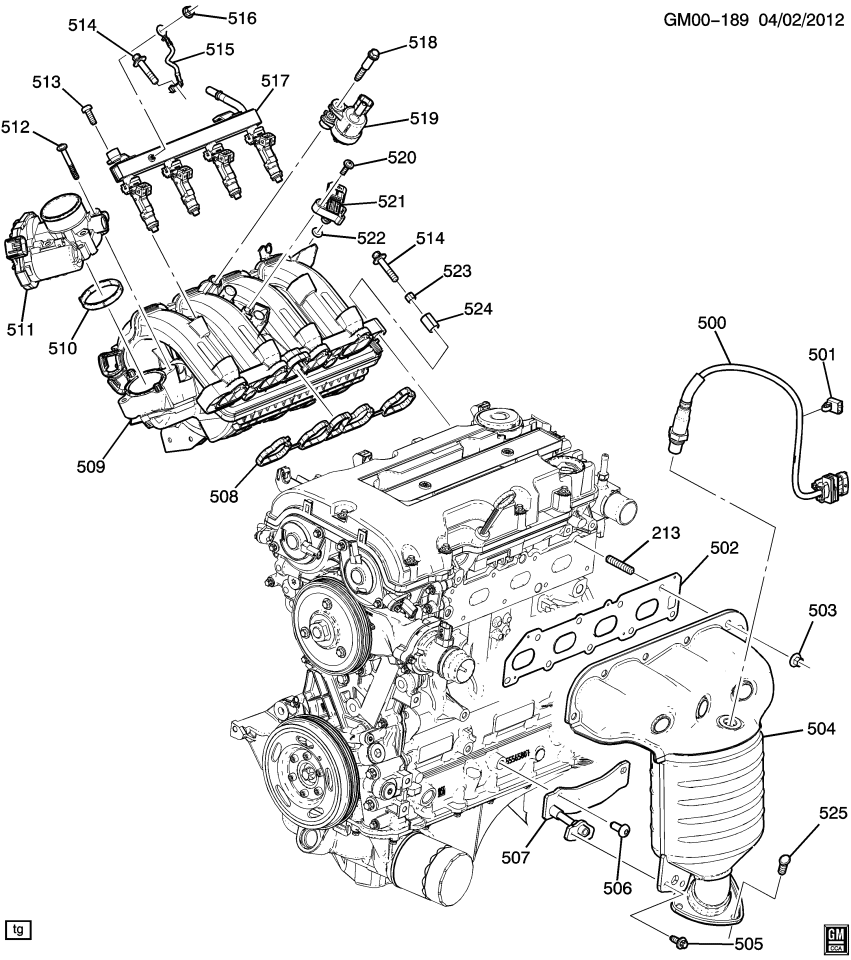 GM 55350607 Stud, Exhaust Manifold Front Pipe