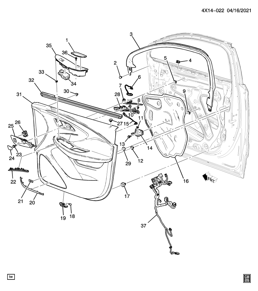 GM 84557334 HARNESS ASM-FRT S/D DR LK DR WRG
