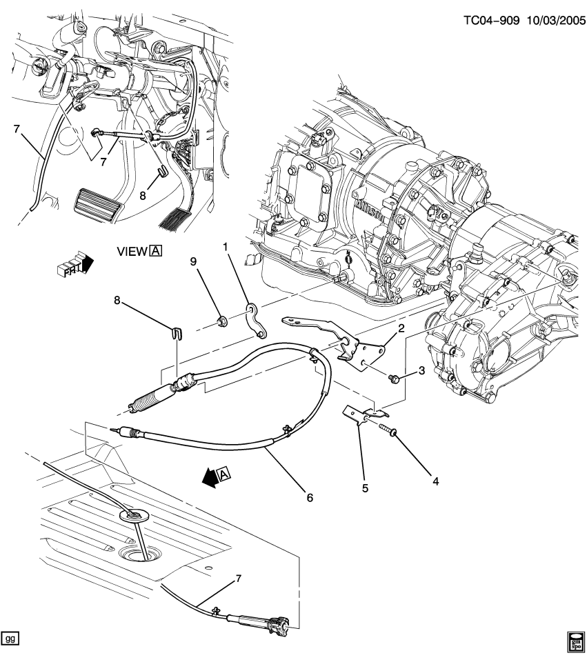 GM 19434386 CABLE KIT,A/TRNS RANGE SEL LVR