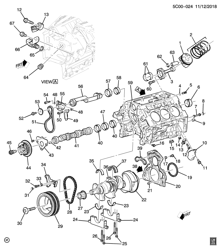 GM 19432226 CAMSHAFT ASM, OVERHEAD VLV