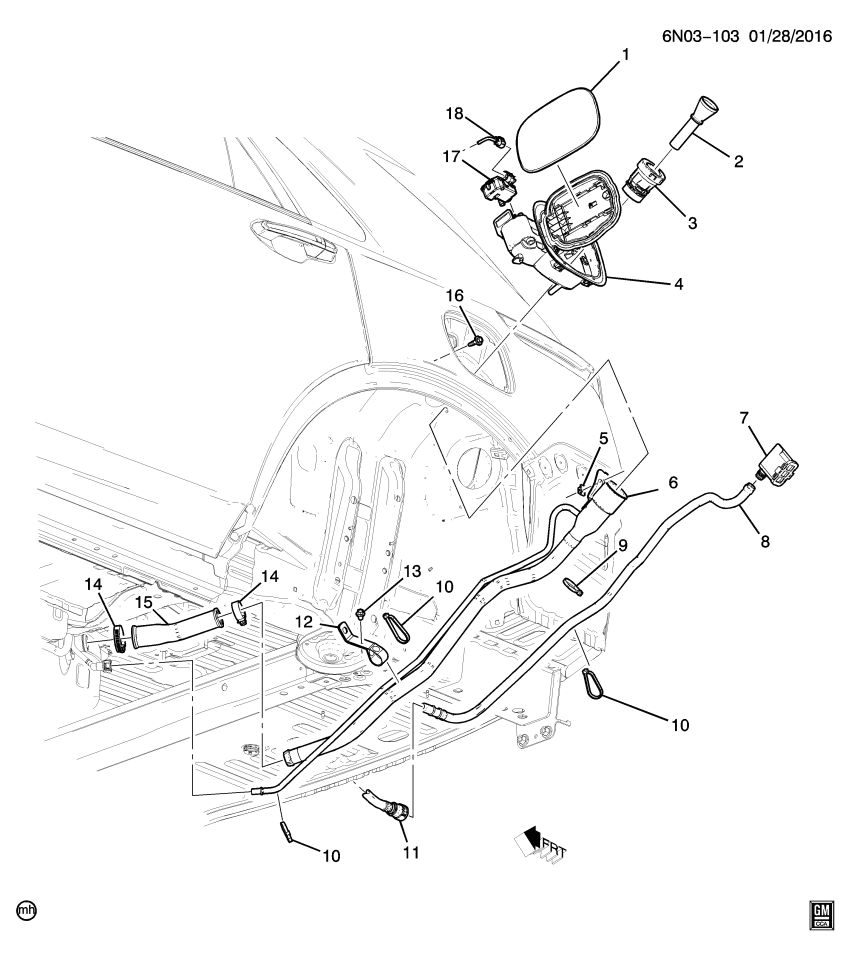 GM 23311786 Strap-Fuel Tank Filler Vent Hose