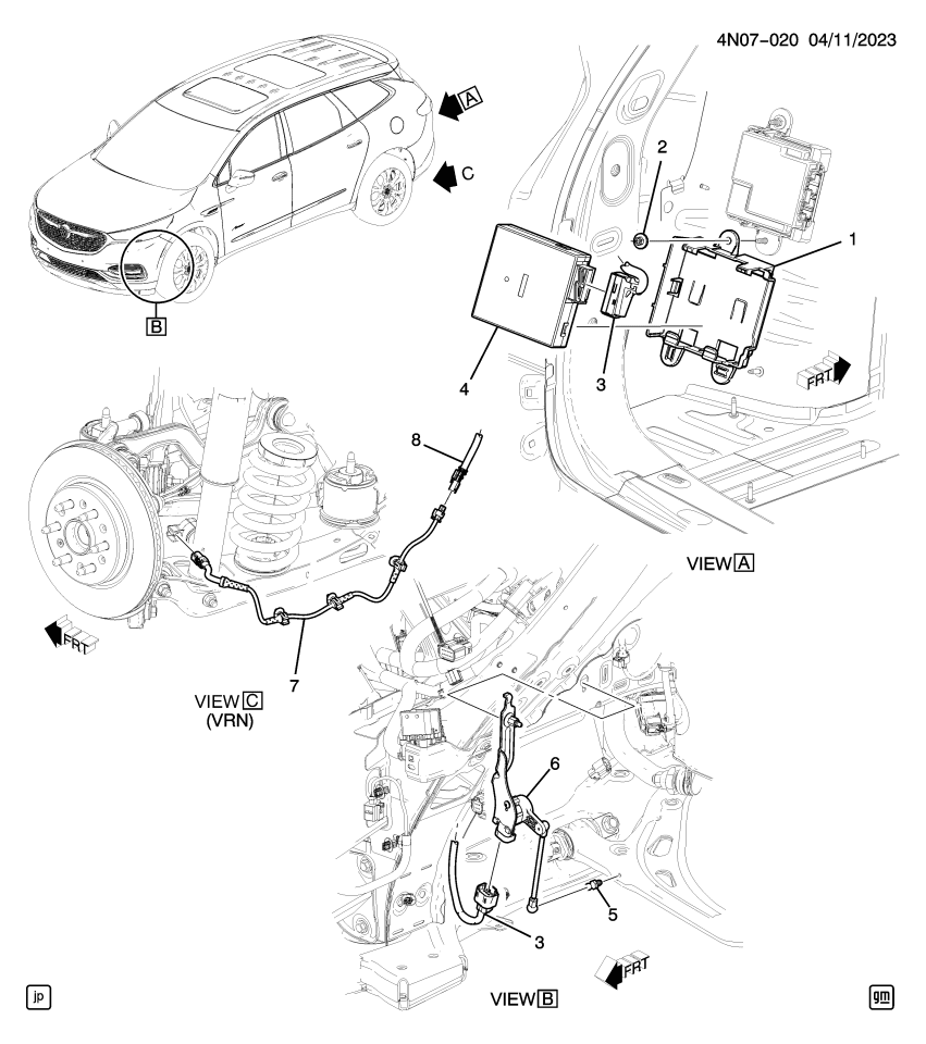 GM 84783424 HARNESS ASM-ELEK SUSP RR SUSP STRUT WRG