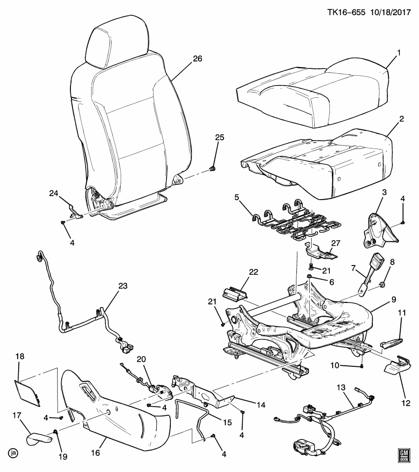 GM 23364622 Harness Asm-Front Seat Cushion Wiring