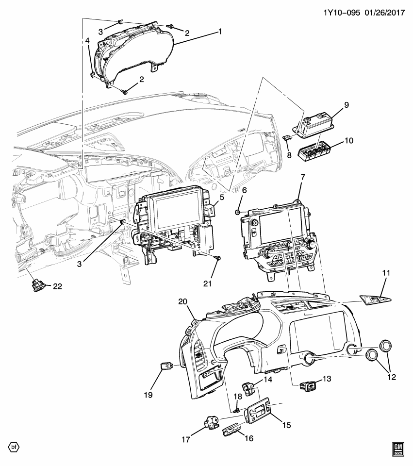 GM 22866520 Display, Instrument Panel Airbag Arming Status