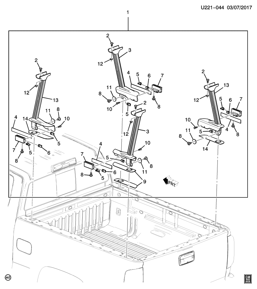 GM 12366978 Bolt/Screw, Pick Up Box Utility Rack(T-Bolt, 3/8-16X1-1/4 Stainless Steel)