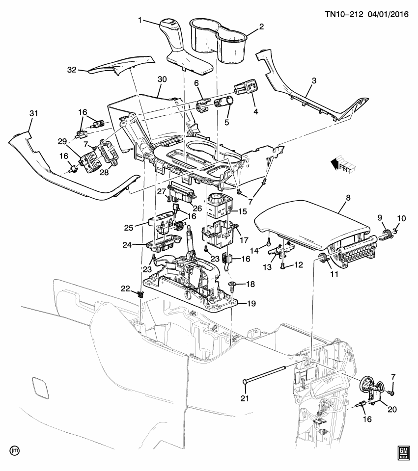 GM 84158057 Armrest Asm-Front Floor Console *Black