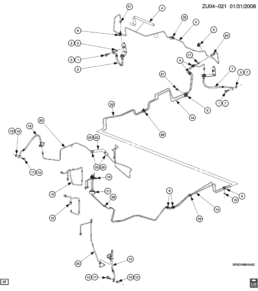 GM 15186387 PIPE, Hydraulic Brake