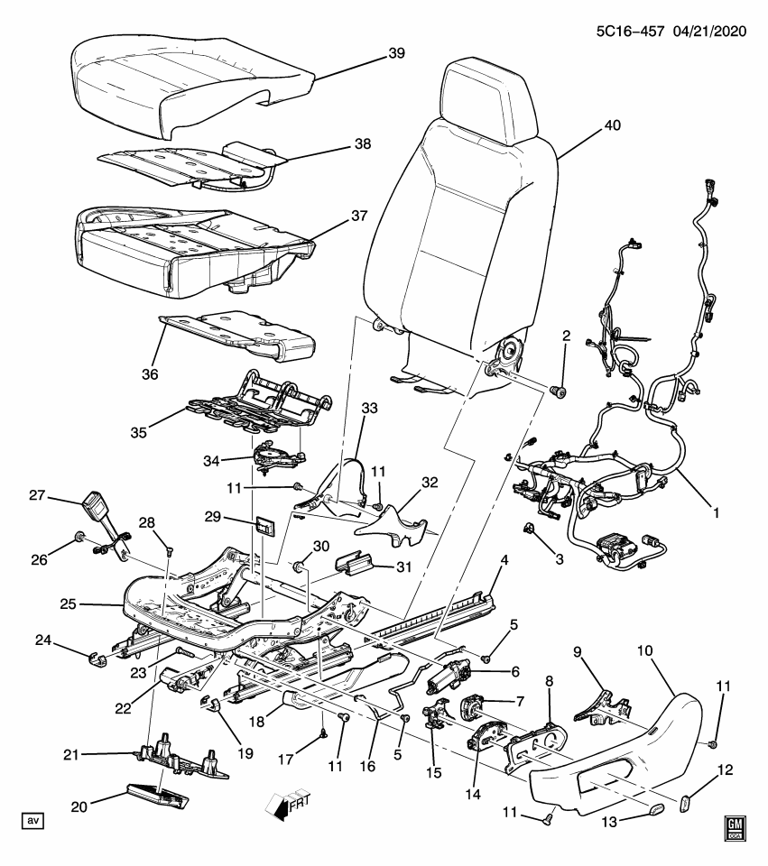 GM 84162694 COVER-F/SEAT ADJR FIN *BLACK