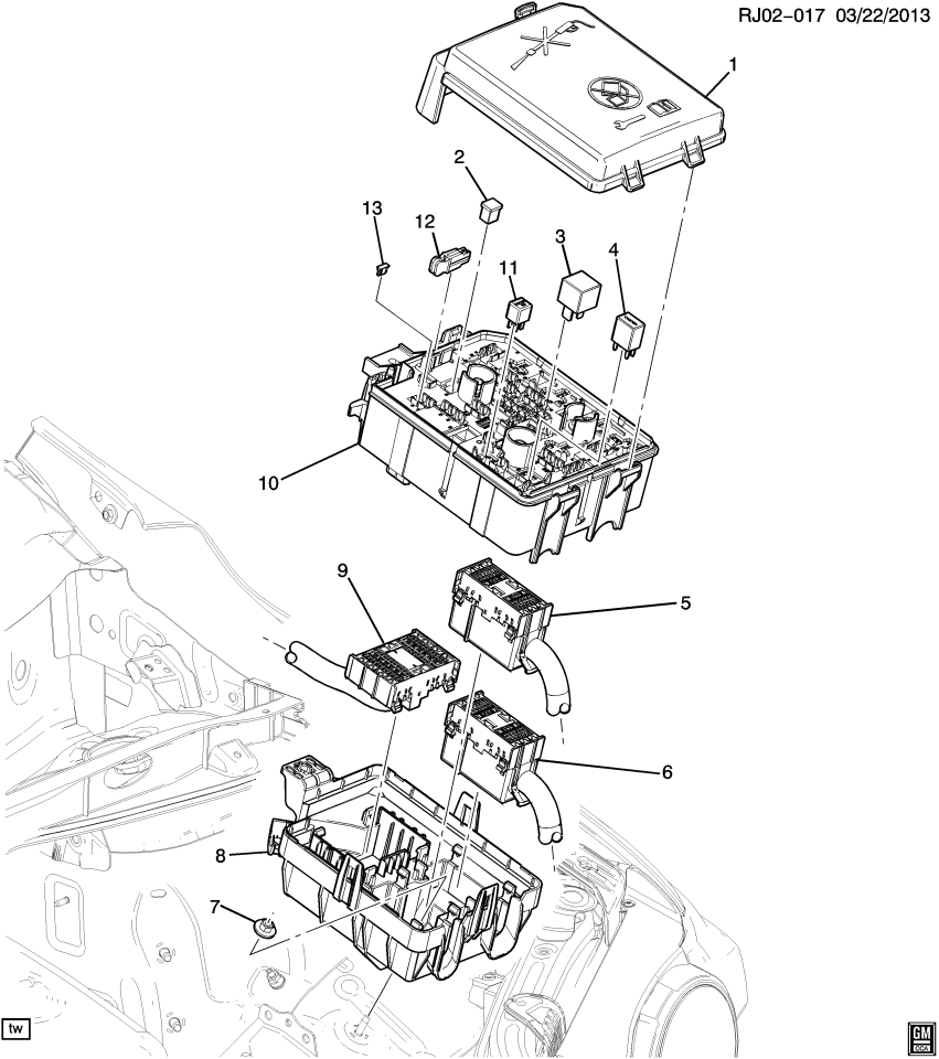 GM 42607104 BLOCK ASM-ENG WRG HARN JUNC