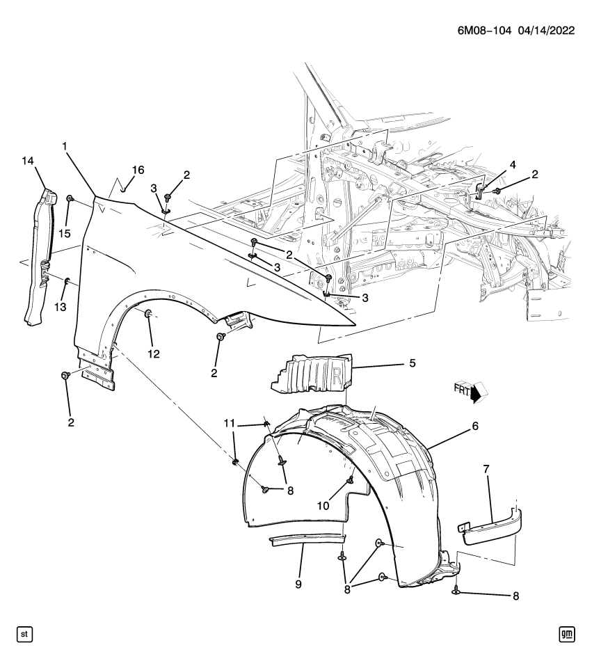 GM 11604234 NUT, F/FDR
