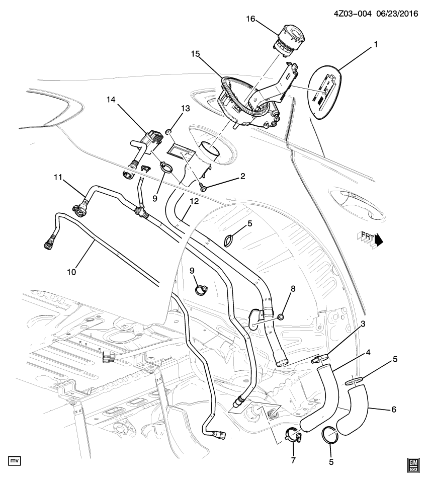 GM 23353367 Strap-Fuel Tank Filler Vent Hose
