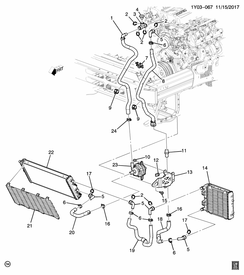 GM 84311594 CONNECTOR ASM-RAD OTLT HOSE
