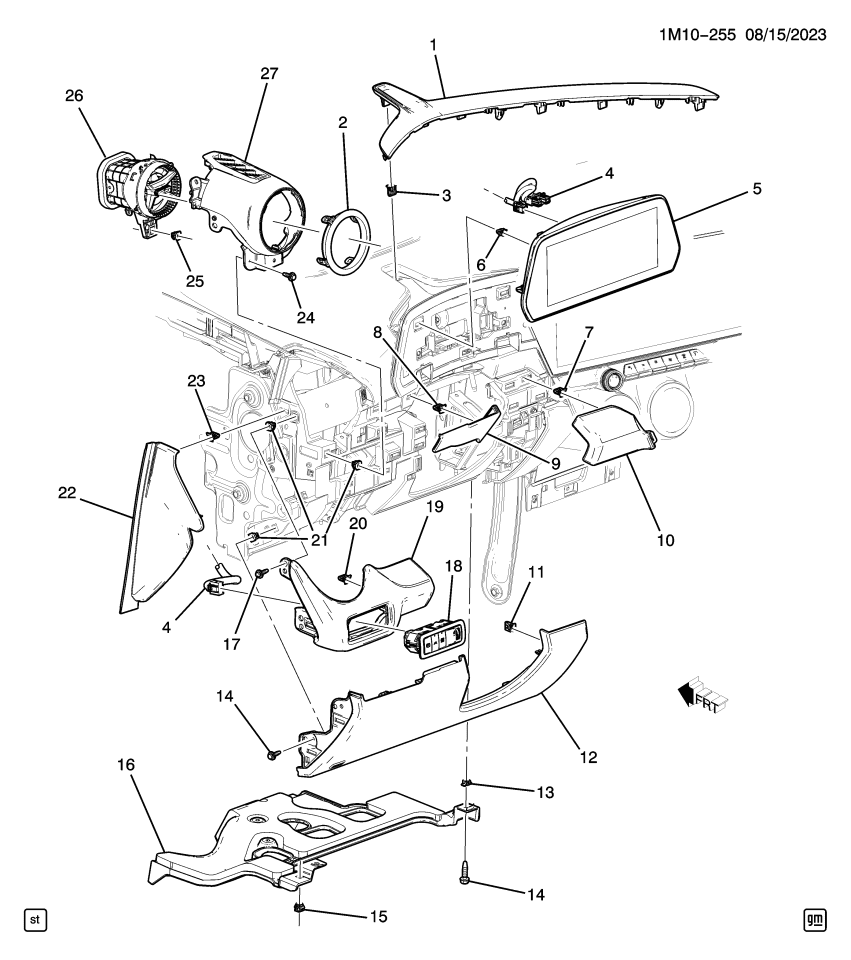 GM 26454590 BEZEL ASM-I/P AIR OTLT * AS PURCHASED